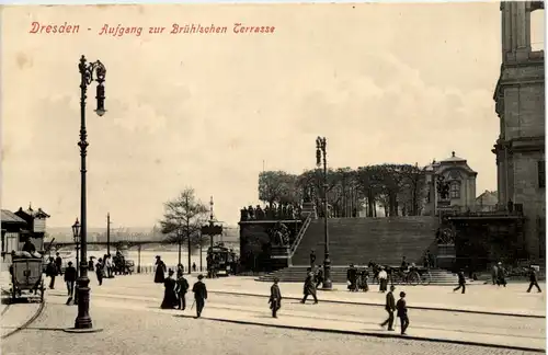 Dresden, Aufgang zur Brühlschen Terrassse -538044