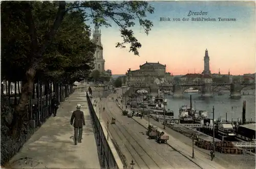 Dresden, Blick von der Brühlschen Terrasse -537938