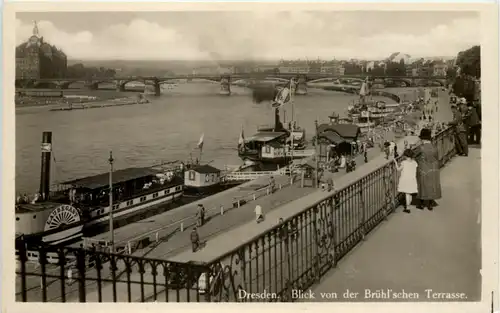 Dresden, Blick von der Brühlschen Terrasse -538054