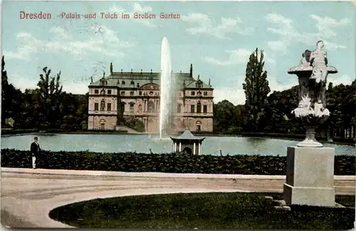 Dresden, Kgl. Grosser Garten, Palais und Teich -537992