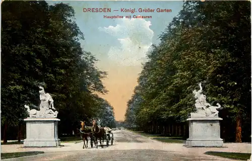 Dresden, Kgl. Grosser Garten, Haupt-Allee mit Centauren -537960