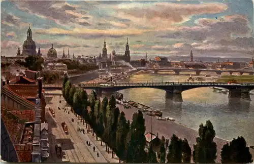 Dresden, Carola- und Augustusbrücke u. Altstadt -538112