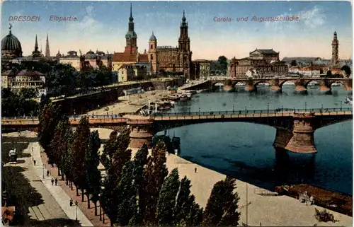 Dresden, Elbpartie, Carola- und Augustusbrücke -538100