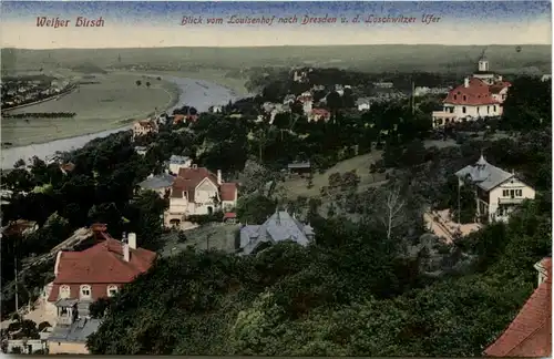 Dresden, Loschwitz, Blick vom Luisenhof, Weisser Hirsch -538644