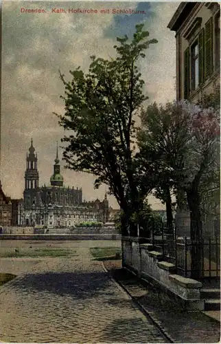 Dresden, Kath.Hofkirche mit Schlossturm -538764