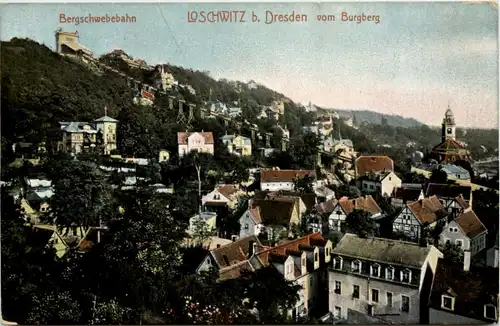 Dresden, Loschwitz, Bergschwebebahn, vom Burgberg -538638