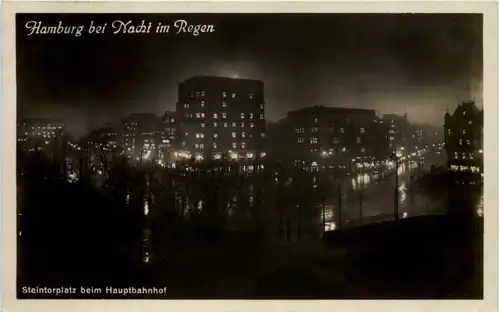 Hamburg, Steintorplatz beim Hauptbahnhof bei Nacht -538844