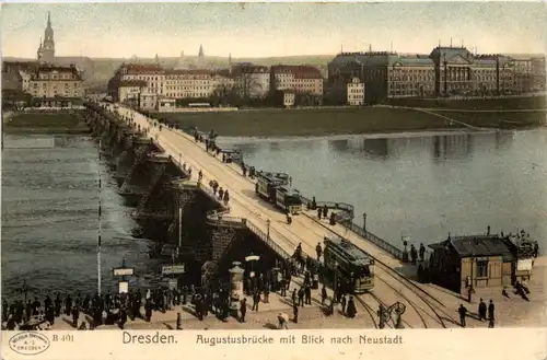 Dresden, Ausustusbrücke mit Blick nach Neustadt -538470