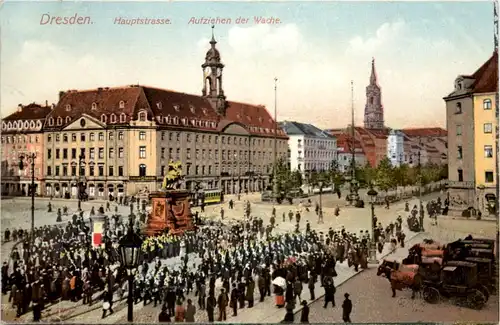 Dresden, Hauptstrasse, Aufziehen der Wache -538600