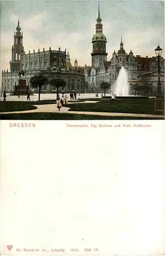 Dresden, Theaterplatz, Kgl.Schloss und Kath.Hofkirche -538762