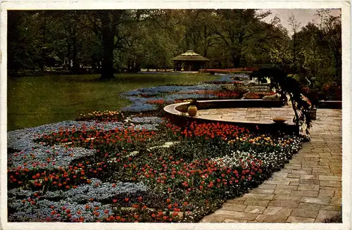 Dresden, Reichsgartenschau 1936, Eichwiese mit Blumenplan -538692