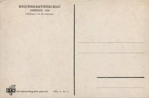 Dresden, Reichsgartenschau 1936, Eichwiese mit Blumenplan -538692