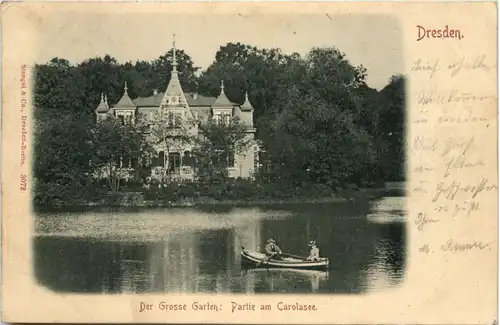 Dresden, Der grosse Garten, Partie am Carolasee -538766