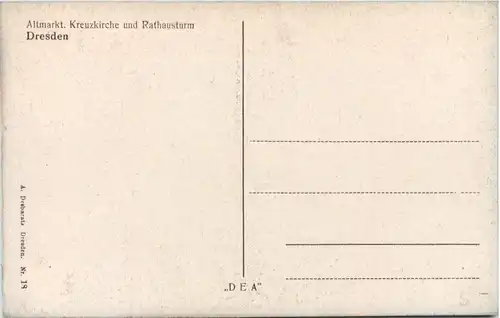 Dresden, Altmarkt, Kreuzkirche und Rathausturm -539024