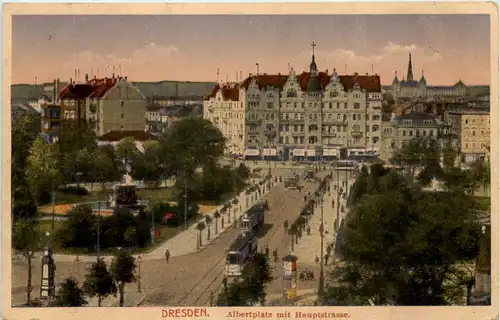 Dresden, Albertplatz mit Hauptstrasse -538650