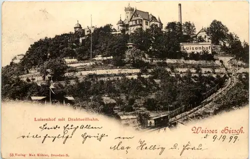 Dresden, Weisser Hirsch, Luisenhof mit Drahtseilbahn -538772