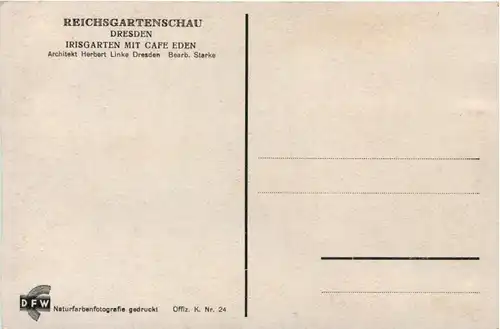 Dresden, Reichsgartenschau, Irisgarten mit Cafe Eden -538690