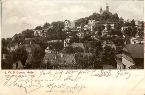 Blankenese, J.W. Krögers Hotel, Blick nach dem Süllberg -538820