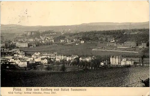 Pirna, Blick vom Kohlberg nach Schloss Sonnenstein -538952