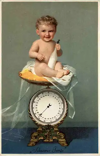 Kind auf Waage - Schwerer Junge -656052