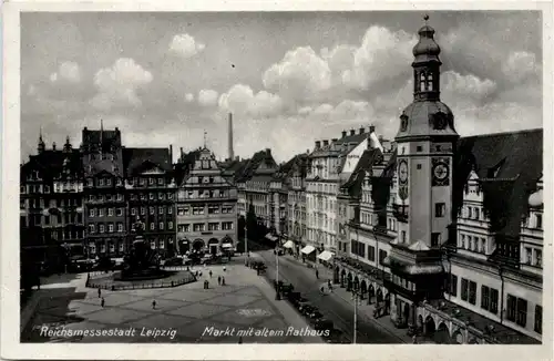Leipzig, Markt mit altem Rathaus -538930