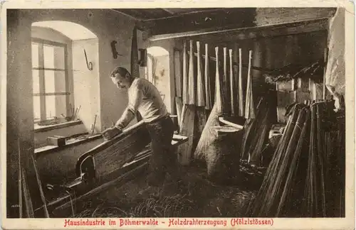 Böhmerwald Hausindustrie - Holzdrahterzeugung -656000