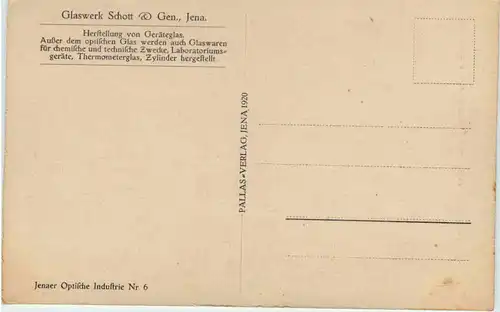 Glaswerk Schott Jena - Herstellung von Geräteglas -656250