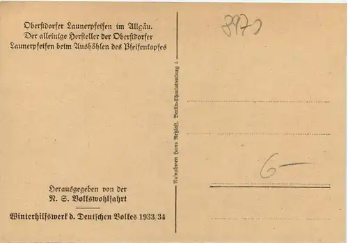 WHW 1933/34 - Oberstdorfer Launerpfeifen im Allgäu -656018