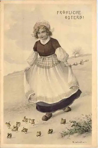 Ostern - Künstler AK Kratki -656346