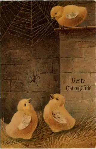 Ostern - Kücken mit Spinne -656354