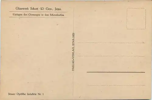 Glaswerk Schott Jena - Einlegen des Gemenges -656260