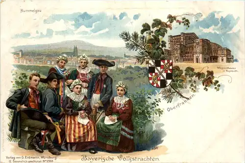 Bayrische Volkstrachten - Bayreuth - Litho -656198