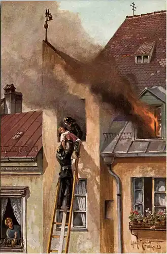 Feuerwehr - Künstler AK Willly Moralt -656468