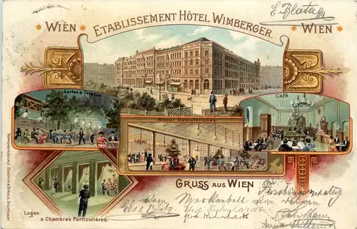 Wien - Etablissement Hotel Wimberger - Litho -656558