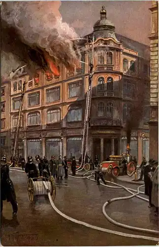 Feuerwehr - Künstler AK Willly Moralt -656480