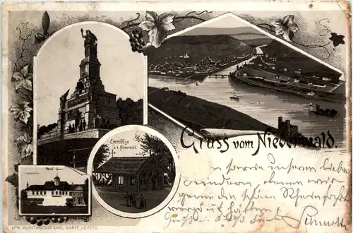 Gruss vom Niederwald - Litho 1895 -656536