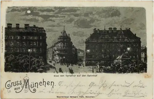 Gruss aus München - Blick vom Karlsthor auf den Bahnhof -656658
