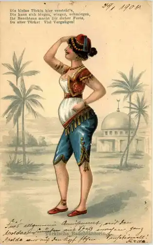 Türkische Bauchtänzerin - Silhouetten Postkarte -656584