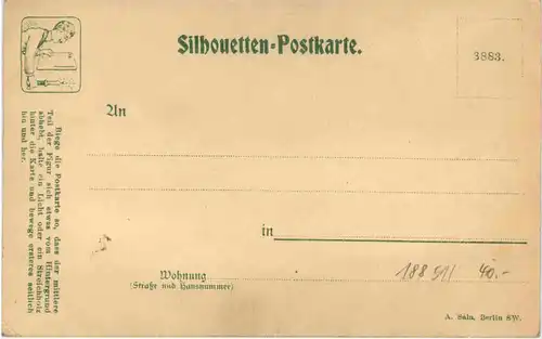 Türkische Bauchtänzerin - Silhouetten Postkarte -656584