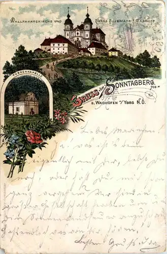 Gruss vom Sonntagberg bei Waidhofen Ybbs - Litho -656888