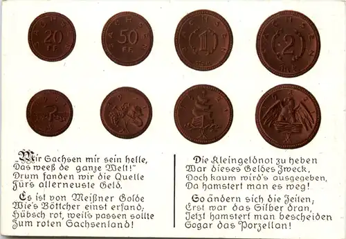 Geld auf Ansichtskarte - Sachsen -657044