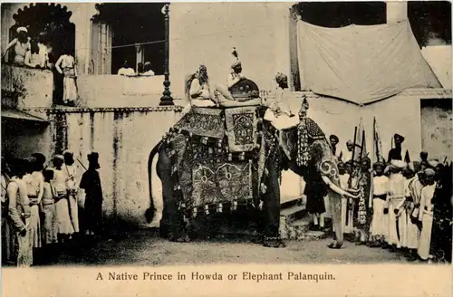 A Native Prince in Howda ot Elephant Palanquin India -657156