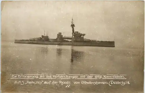 Wilhelmshaven - Verhandlungen mit engl. Kommission - HMS Herkules auf der Reede -657714