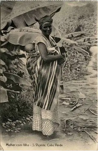 Cabo Verde - Mulher com filho - S. Vincente -657950