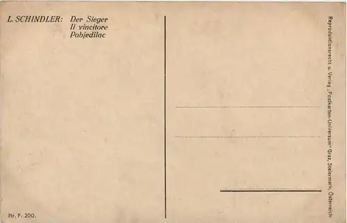 Künstler AK - L. Schindler - Der Sieger -658108