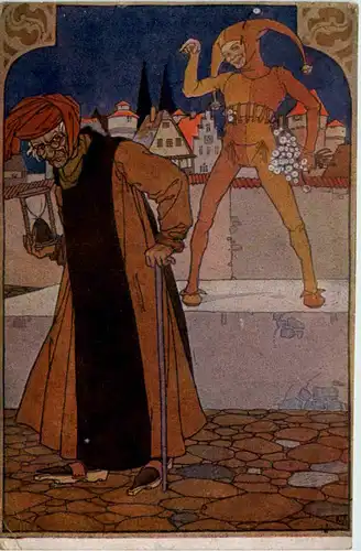 Alter Mann mit Narr -658164