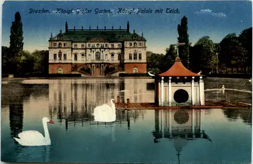 Dresden, Kgl. grosser Garten, Palais und Teich -537072