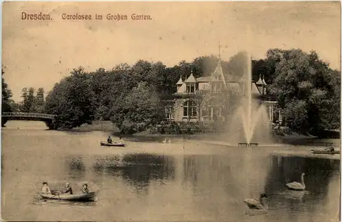 Dresden, Kgl. Grosser Garten, Partie am Carolasee -537170