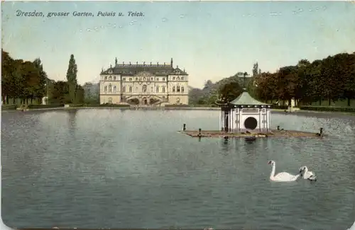 Dresden, Kgl. Grosser Garten, Palais und Teich -538008