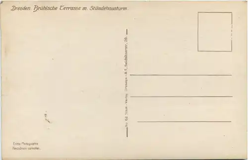 Dresden, Brühlsche Terrasse mit Ständehausturm -538048